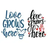 Love Grows Here Heart Cactus Cuttable Design