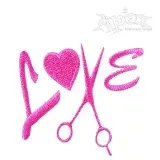 Love Hair Dresser Embroidery Designs