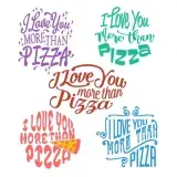 Love Pizza SVG Cuttable Designs