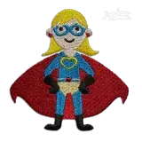 Valentine Day Superhero Girl Machine Embroidery Design | Apex Design