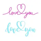 Love You Heart Cuttable Design
