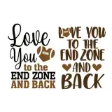 Love You to the End Zone and Back Football SVG Cuttable Design