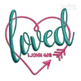 Loved Heart Arrow Christian Machine Embroidery Designs