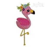 Cute Flowers Flamingo Bird Embroidery Design by Apex