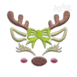 Lovely Reindeer Bow Tie Machine Embroidery Designs by Apex
