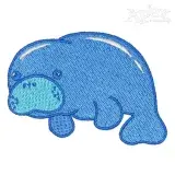 Manatee Embroidery Design