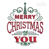 Merry Christmas To You Word Art Machine Embroidery Design