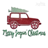 Merry Jeepin' Christmas Tree Jeep Machine Embroidery Designs