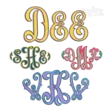 Mia Monogram Bold Applique Machine Embroidery Font by Apex All