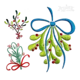 Mistletoe Christmas Machine Embroidery Designs by Apex All