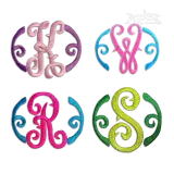Monogram w/ends Machine Embroidery Font by Apex All