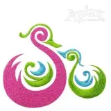 Mother with Baby Duck Embroidery Design
