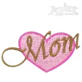 Mothers Day Heart Embroidery Design