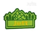 Mountain Forest Rectangle Frame Machine Embroidery Design
