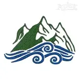 Mountain River Embroidery Design