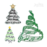 Music Christmas Tree Machine Embroidery Design All