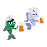 Nautical Fish with Beer SVG Cuttable Design