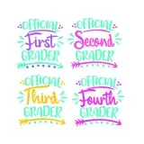Official First Second Third Fourth Grader SVG Cuttable Design
