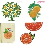 Orange Fruit Embroidery Designs Bundle