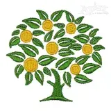 Orange Tree Embroidery Design