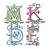 Ornamental Decor Mingled Monogram Machine Embroidery Font Digitized