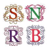 Ornate Frame Machine Embroidery Font by Apex All