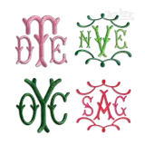 Pagoda Monogram Machine Embroidery Font - Apex