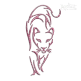 Panther Cute Outline Machine Embroidery Design by Apex