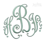Paris Embroidery Monogram Font File Digitized