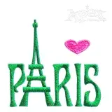 Paris Love Embroidery Design