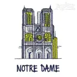 Paris Notre Dame Cathedral Embroidery Design