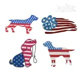 Patriotic USA Flag Dog Puppy Pet Pack Embroidery by Apex All