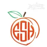 Peach Monogram Embroidery Design