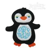 Penguin Applique Frame Embroidery Design