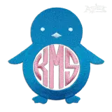 Penguin Monogram Machine Embroidery Frame Designs - Apex