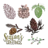 Pine Cone Nut Branch Machine Embroidery Designs by Apex All