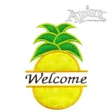 Pineapple Frame Applique Embroidery Design
