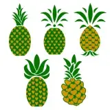 Pineapple with Heart-Shaped Eyes SVG Cuttable Files