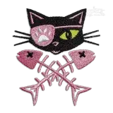 Pirate Cat Machine Embroidery Design