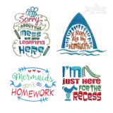 Playful Witty Back to School Sayings Embroidery Design - Apex
