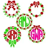 Polka Dot Christmas Wreath Svg Cuttable Frames