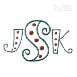 Polka Dot Curlz Machine Embroidery Font by Apex Designs
