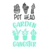 Succulent Plant Pot Head Garden Ganster SVG Cuttable Design