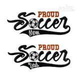 Proud Soccer Dad Mom Machine Embroidery Design by Apex Digitized