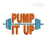 Pump It Up Weightlifting Gym Weight Embroidery Design