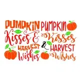 Pumpkin Kisses Harvest Wishes SVG Cuttable Design