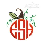 Pumpkin Monograms Frame Embroidery Design