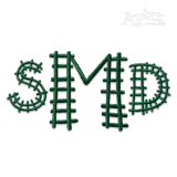 Train Railway Tracks Doodle Embroidery Fonts Monogram