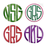 Raleigh Round Circle Monogram Machine Embroidery Fonts by Apex All