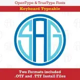 Raleigh Round Monogram TrueType Font